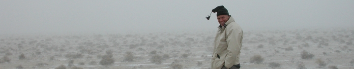 tempète de neige dans le desert de Gobi, Mongolie